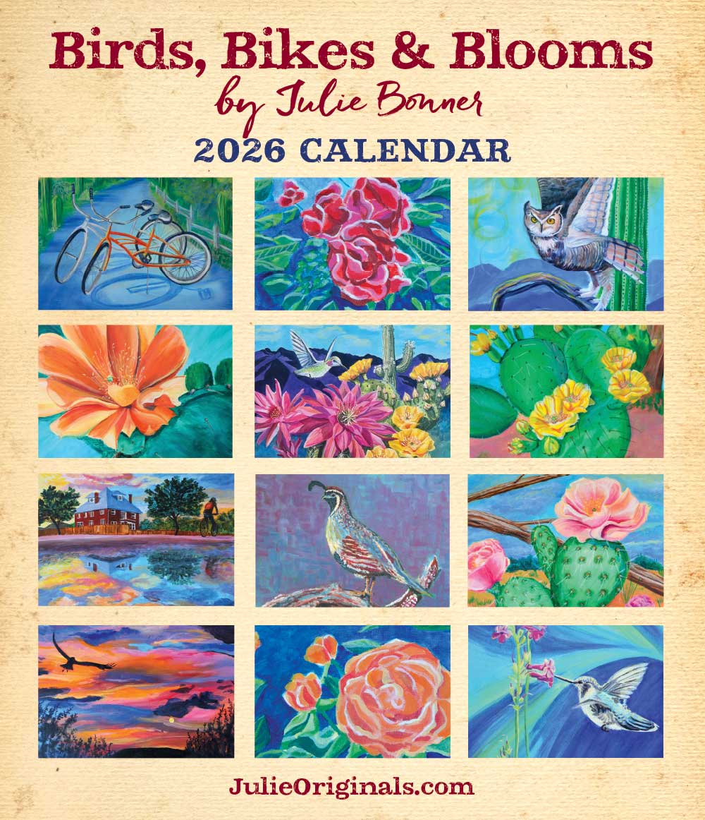 2026 Desk Calendar: Birds, Bikes & Blooms
