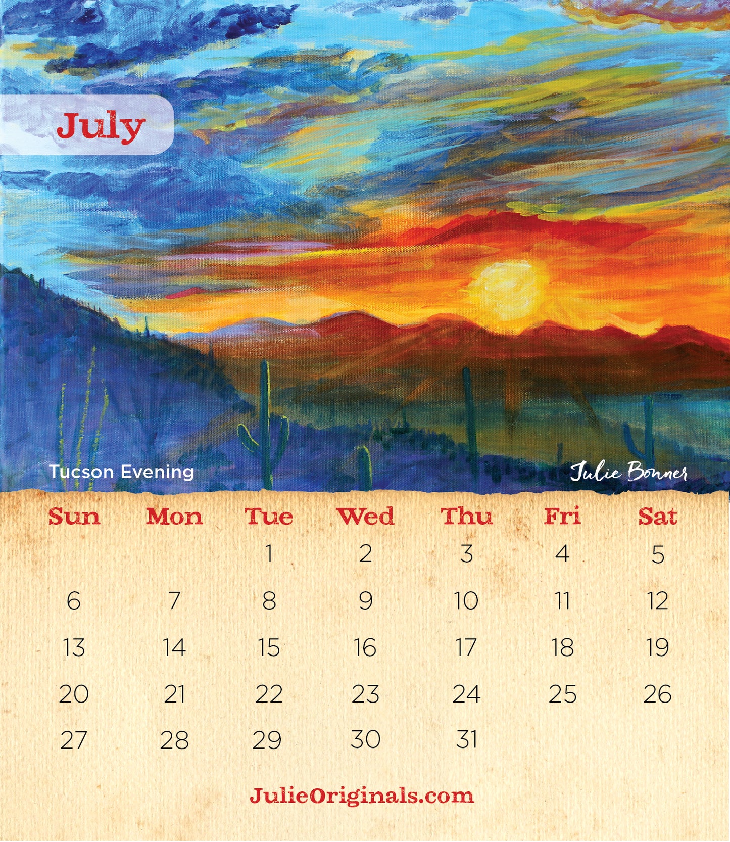 2025 Desk Calendar: Desert Delights