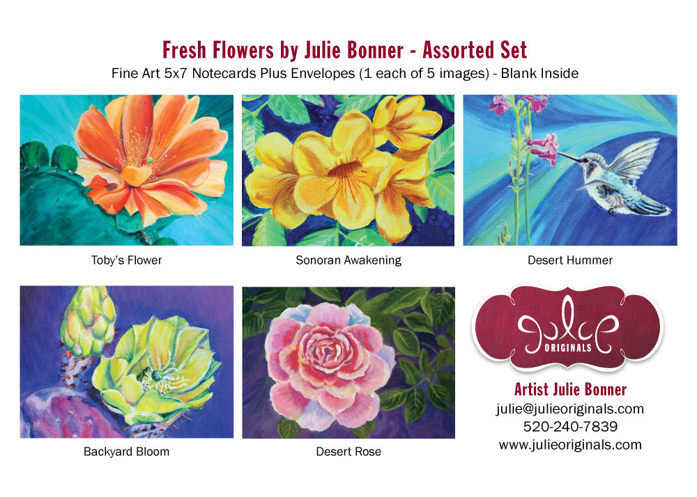 Fresh Flowers Assorted Greeting Card Set