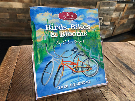 2026 Desk Calendar: Birds, Bikes & Blooms