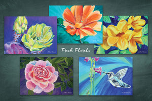 Fresh Flowers Assorted Greeting Card Set